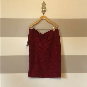 NWT LuLaRoe Cassie pencil Skirt red 2xl